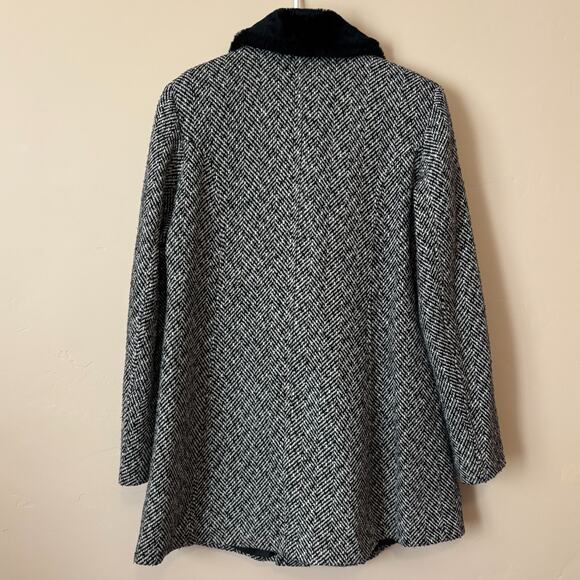 Vintage Komitor Made in USA Womens Small Wool Blend Full Zip Long Collared Coat - Picture 2 of 9